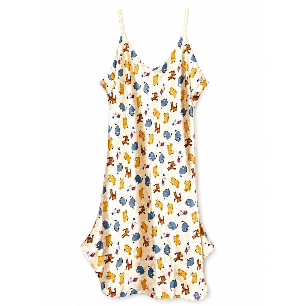 Vintage 90s Walt Disney World Winnie Pooh Silk Chemise Nightgown